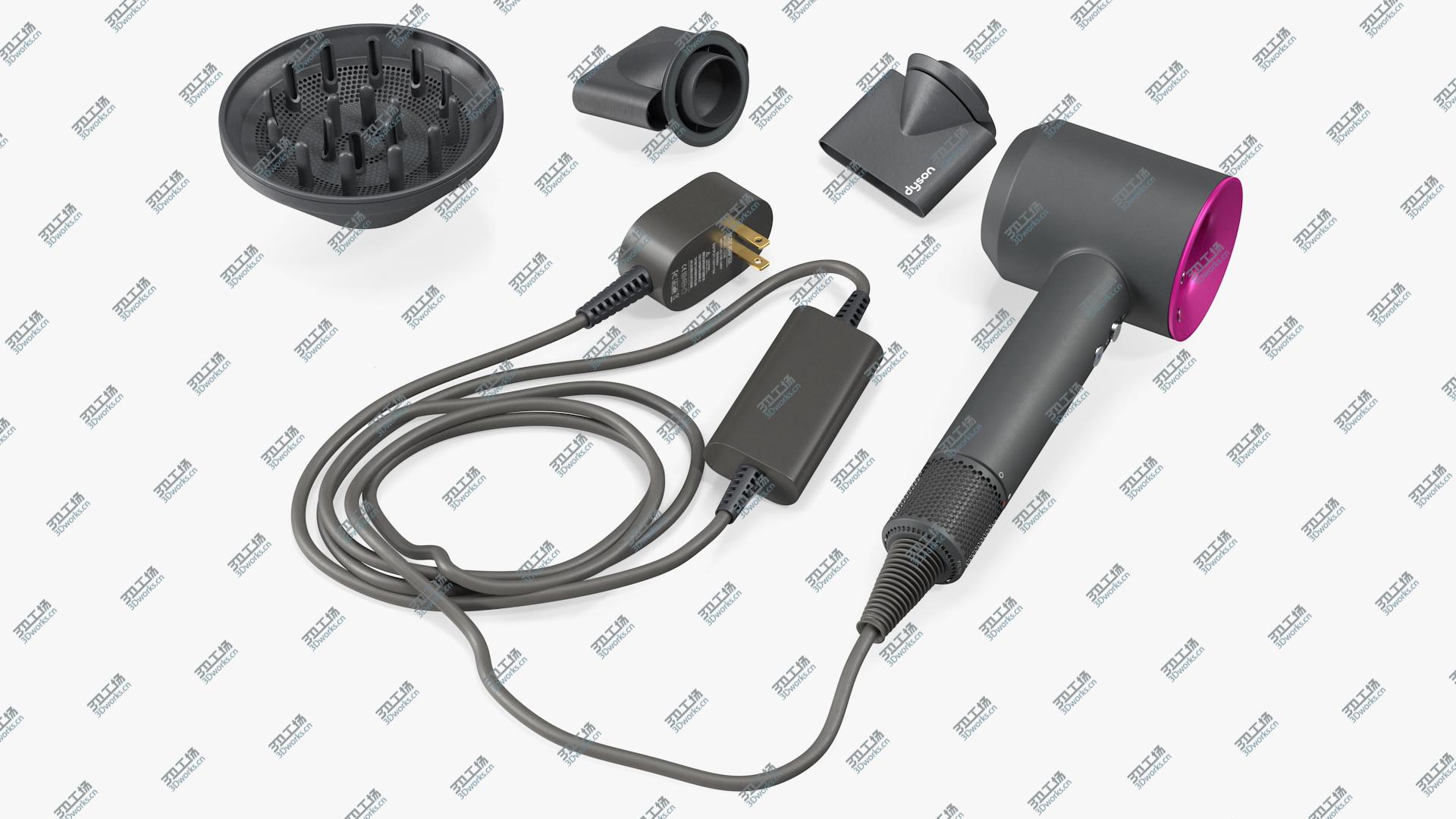 images/goods_img/202105072/Dyson Supersonic Hair Dryer with Attachments Set 3D model/1.jpg